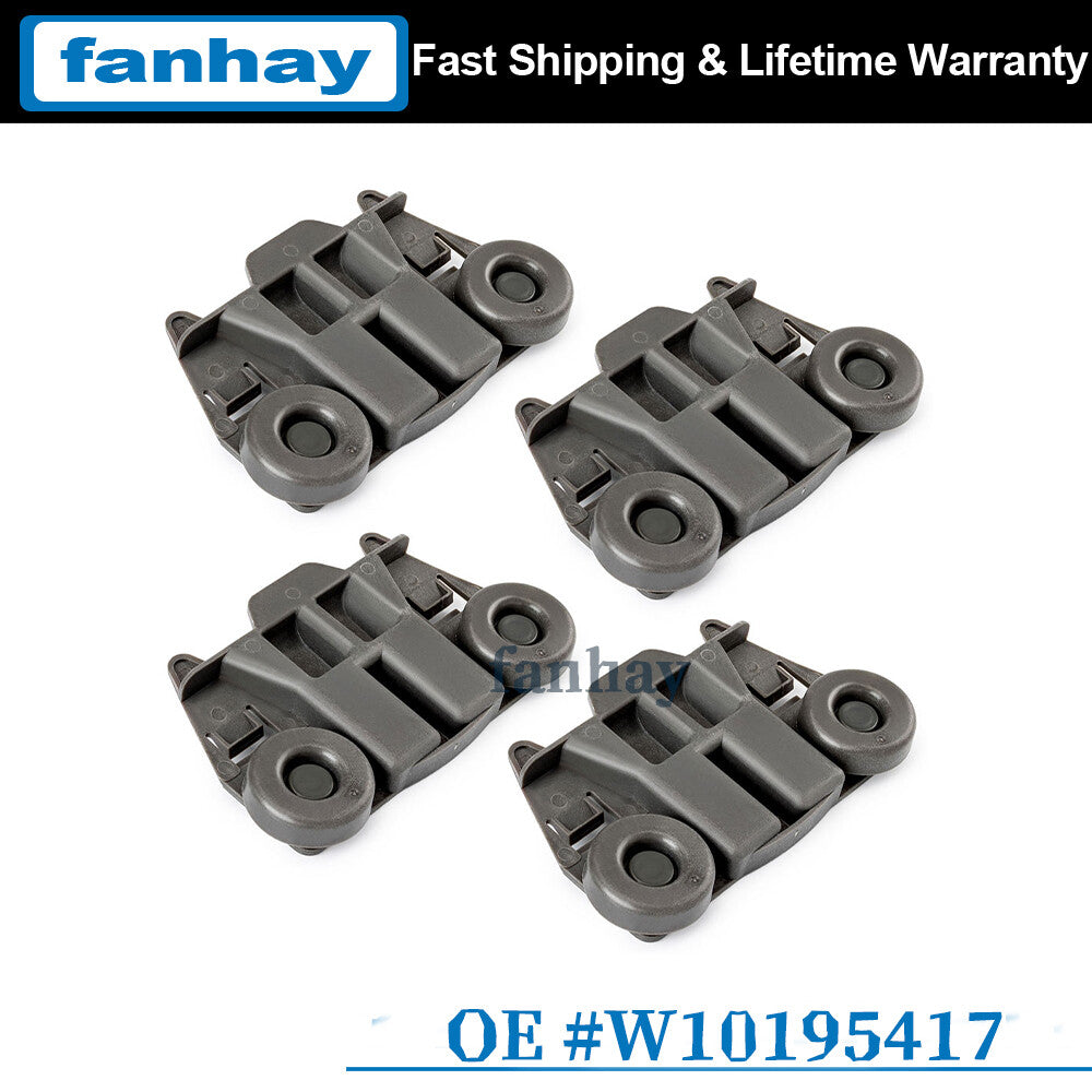 (4 Packs)W10195417 UPGRADED Dishwasher Wheels Lower Rack for kenmore whirlpool Q