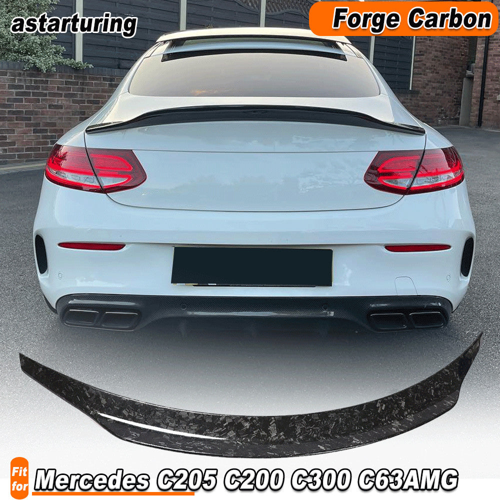 Forge Carbon Trunk Spoiler Wing for Mercedes C205 C200 C300 C63AMG Coupe 2014-19