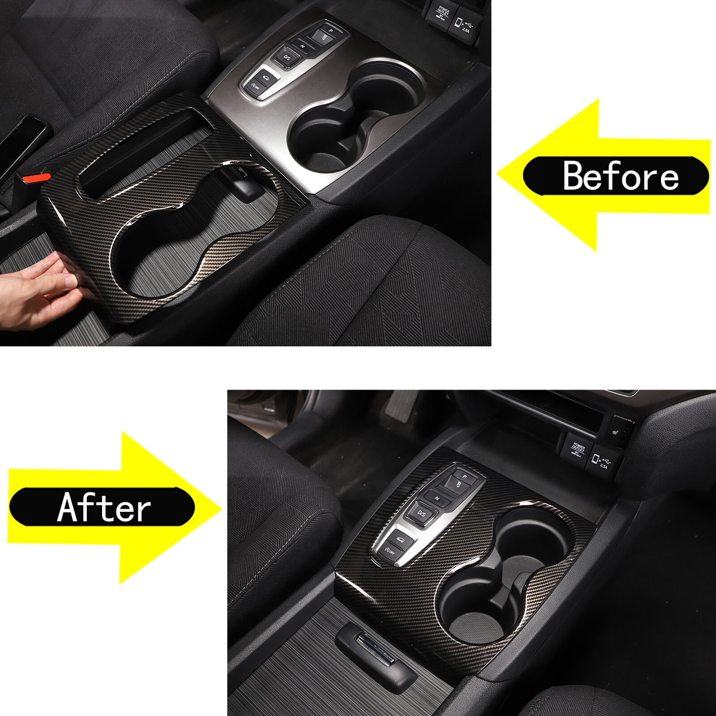 Center console gear shift cover for 2016-23 for Honda Ridgeline Passport Pilot- n