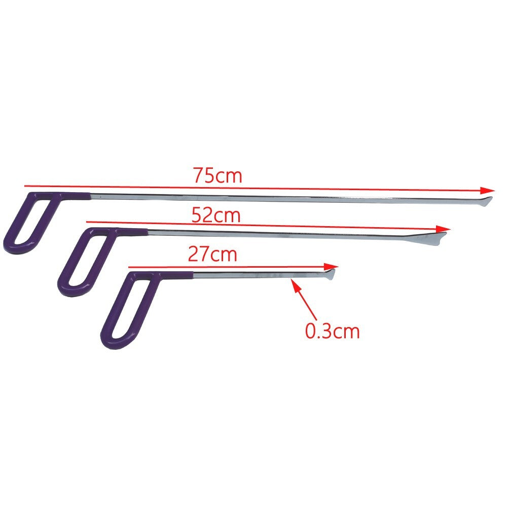Dent Removal Tool Crowbar Bar Auto Hooks Silver Hand Tool Universal Fit v