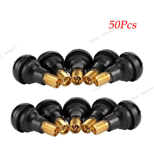 Qty50 Rubber Short Snap-In Tire Wheel Valve Stems For Lawn Mower Garden Tractor Q