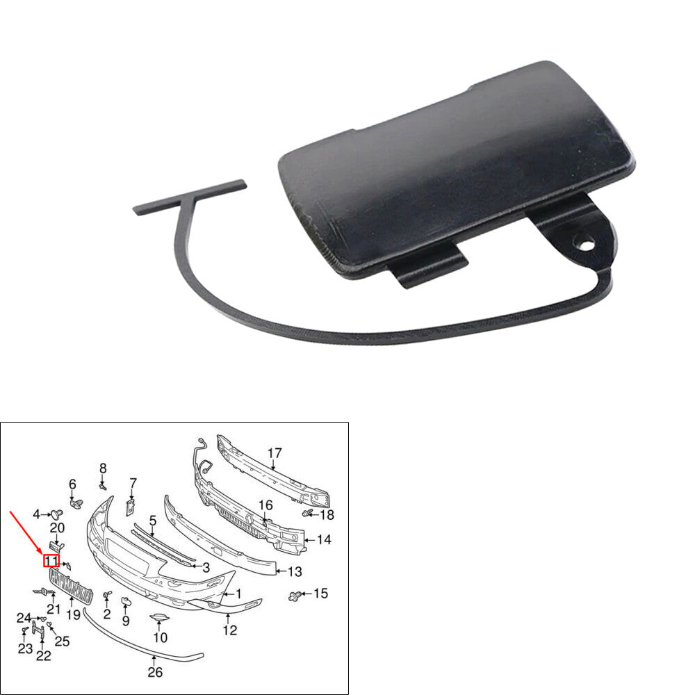 Front Bumper Tow Hook Eye Lid Cover Unpainted Plastic For S80 2004-2006 Q
