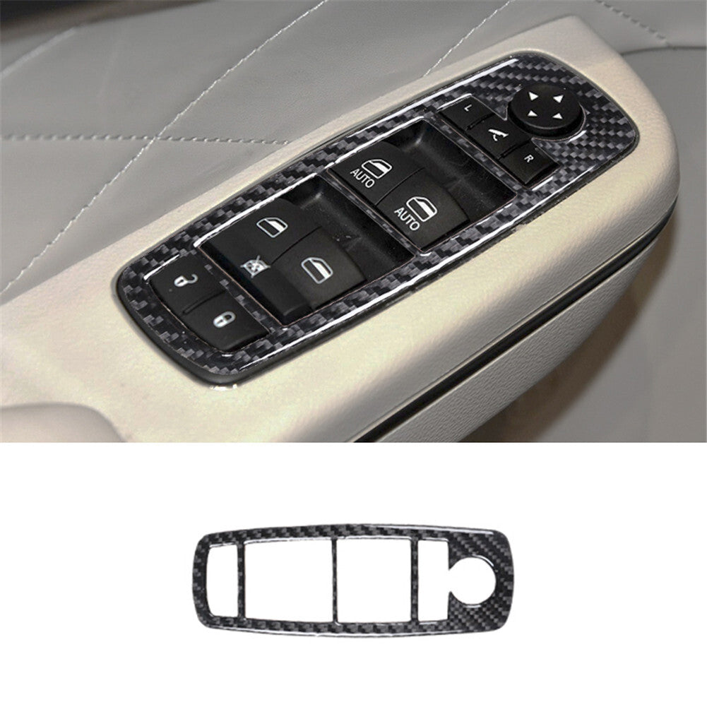 Driver Window Lift Buttons Panel Trim Carbon Fiber for Chrysler 300 2015-2017