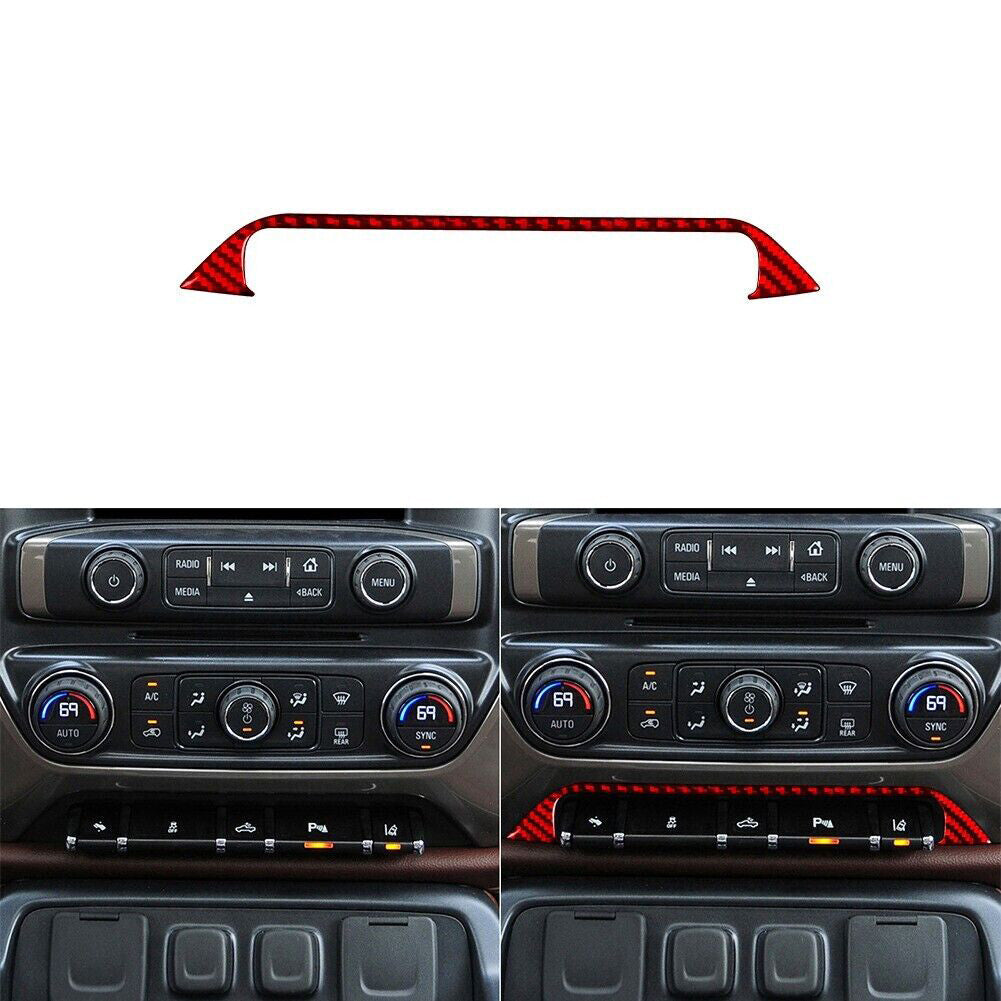 2Pcs Carbon Fiber Climate Control Frame Cover Trim for Chrysler 200 2011-2014 v