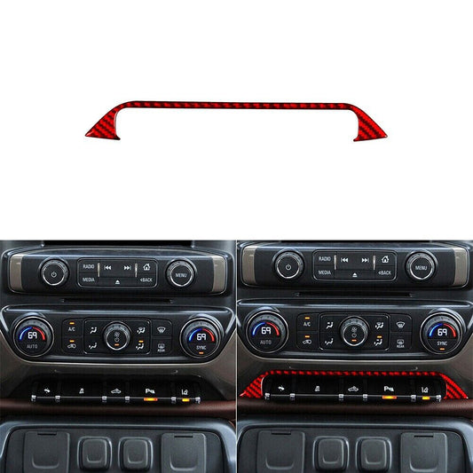 2Pcs Carbon Fiber Climate Control Frame Cover Trim for Chrysler 200 2011-2014 v