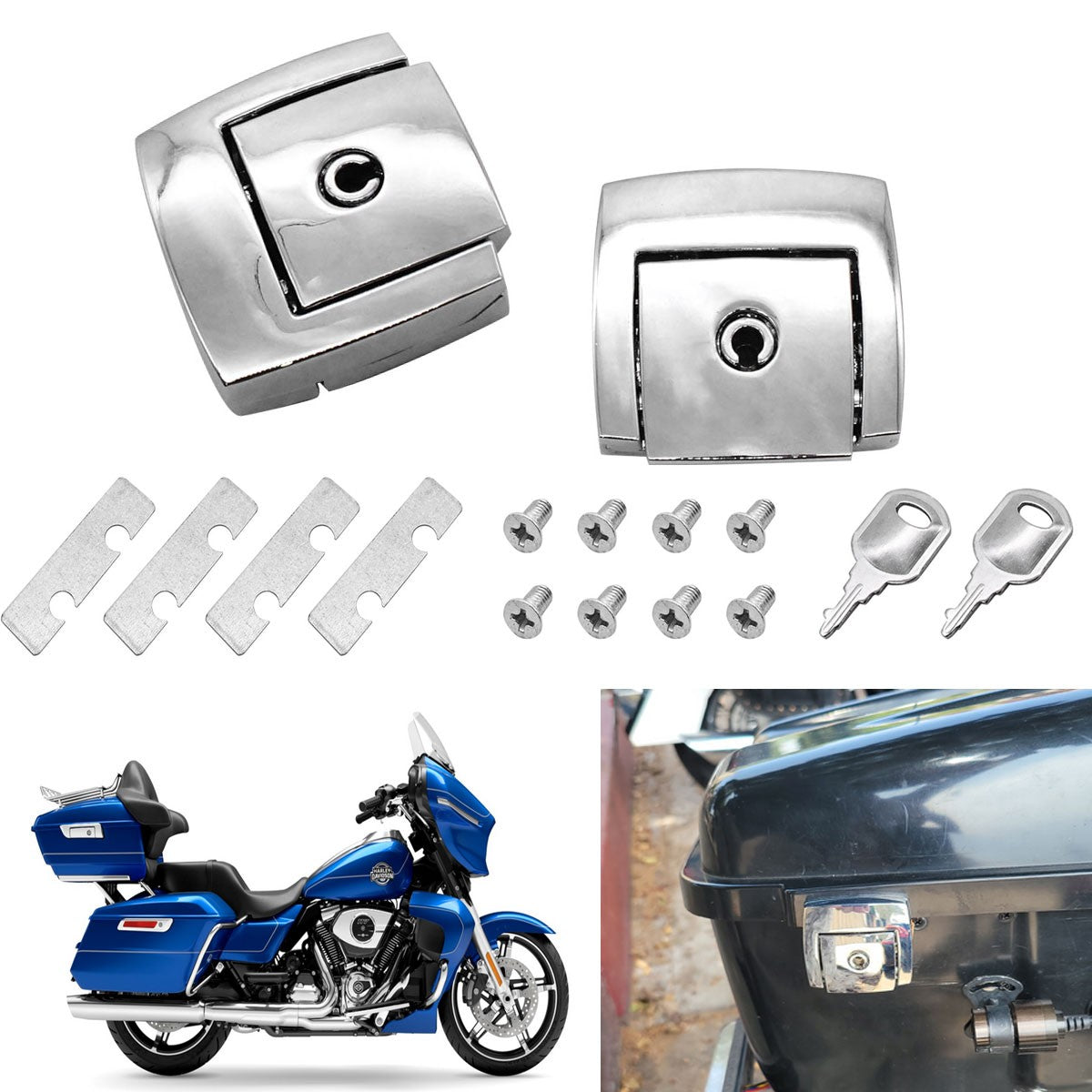 2x Tour Pack Latches Lock Razor Chopped for Harley Road Glide FLTRX 2015-2018 Q