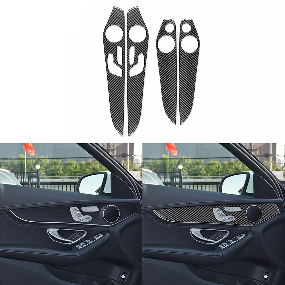 Real Carbon Fiber Interior Door Panel Cover for Benz C Class W205 For X253 v