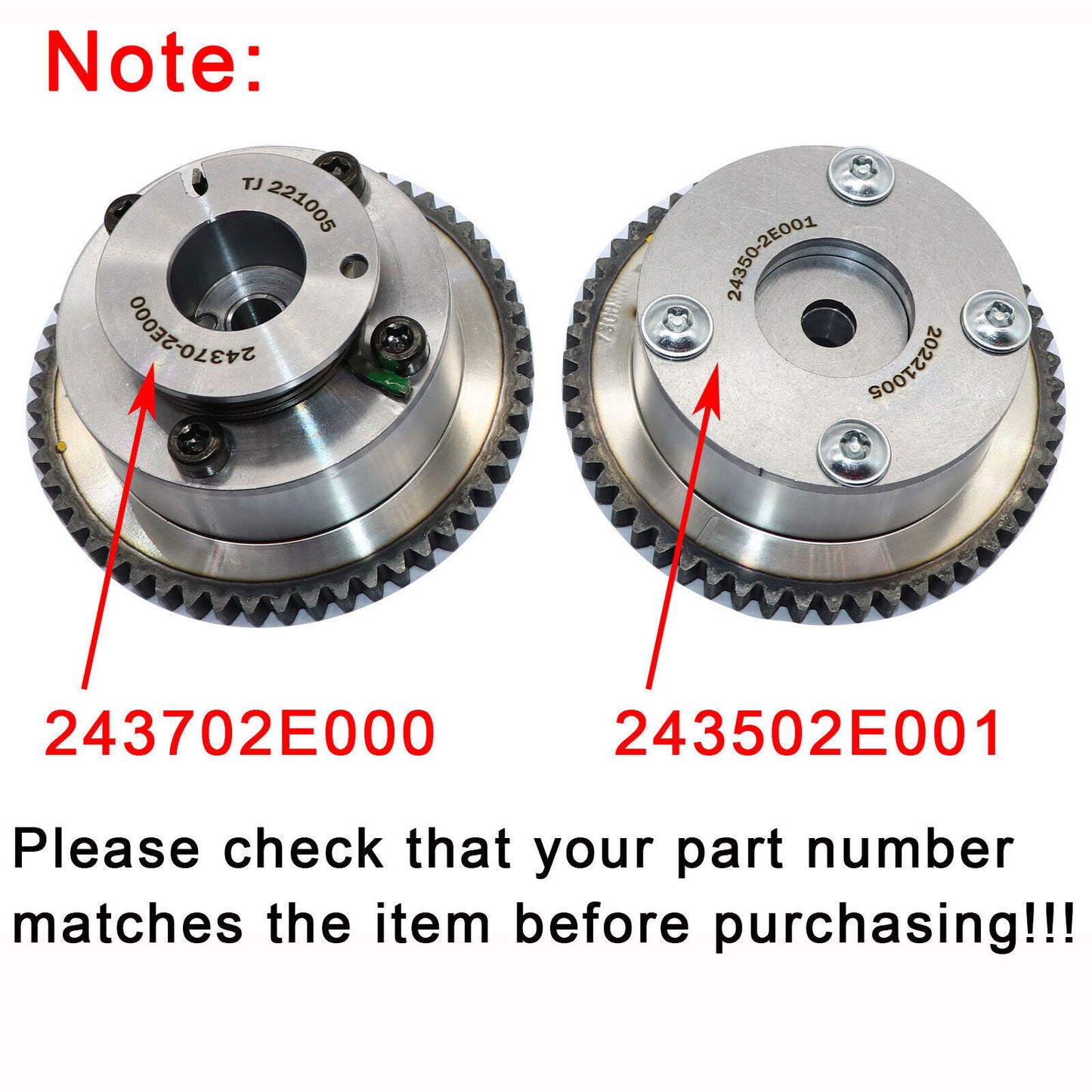 VVT timing sprocket kit suitable for Hyundai for Kia for Elantra Kona Soul Forte Cerato