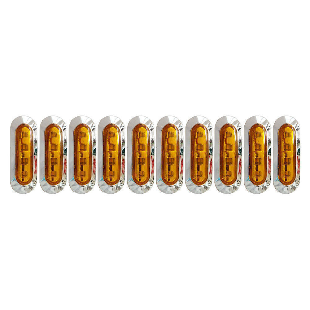10x Amber SMD 9 LED Truck Side Marker Light Clearance Lamp Trailer 12/24v Q