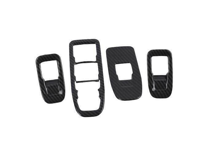 Carbon Fiber Look Window Lift Glass Control Panel Cover for Cadillac XT5 17-2024