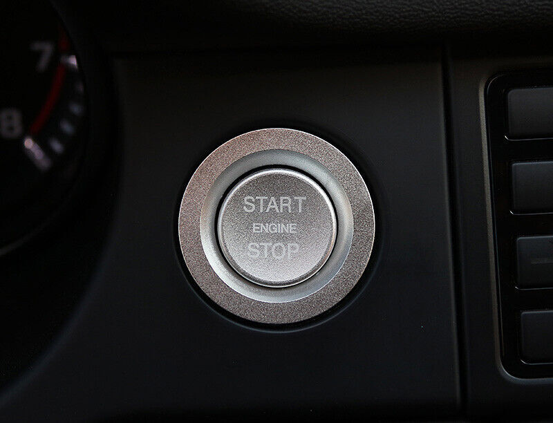 for Jaguar XJ 2010-2019 Silver Aluminum Start Button Ignition Switch Cover Trim