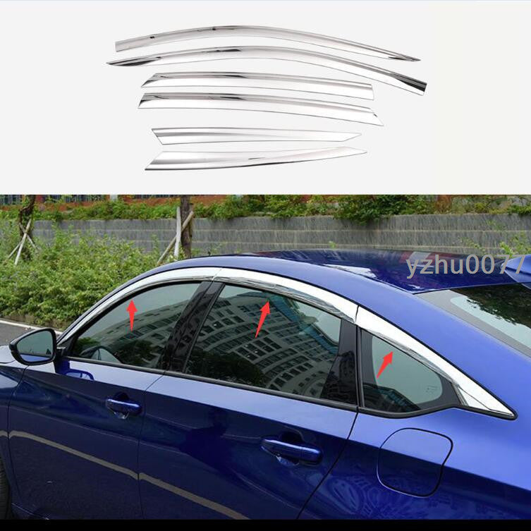 for Honda Accord 2018-2022 silver Window Wind Visors Rain Guard Vent Deflectors