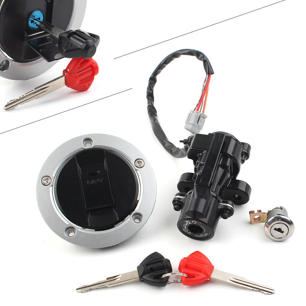 for Suzuki GSXR 750 1000 03-16 Ignition Switch Fuel Gas Cap for Seat Lock Keys Set