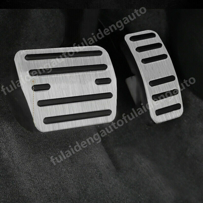 2X for Audi Q3 2019 2020 2021 Silver Car Fuel Brake Foot Rest Pedal Cover Pad