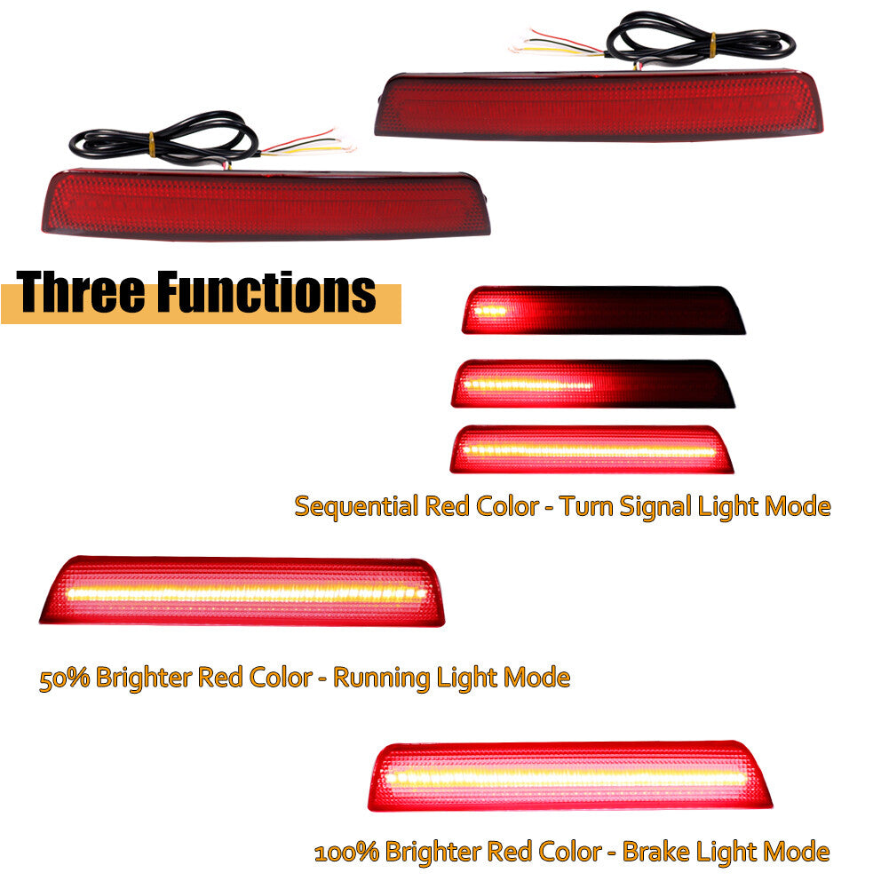 Suitable for 10-17 for Equinox Red Lens LED Rear Bumper Tail Brake Signal Light Kit - v