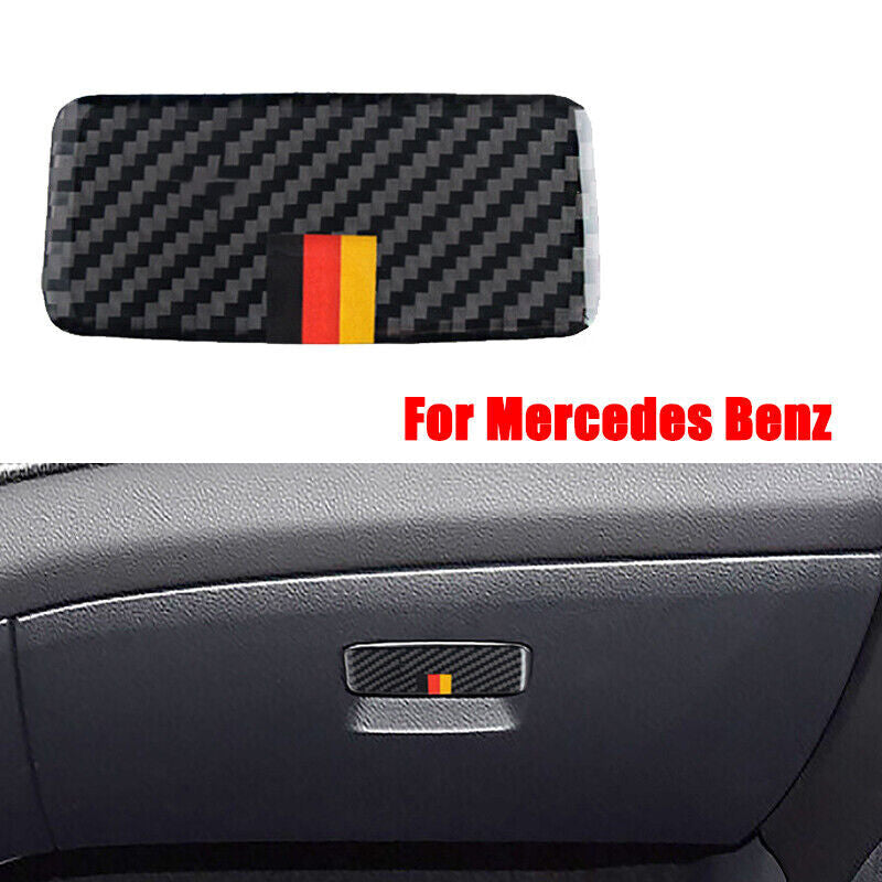 Carbon fiber car storage box handle cover decorative sticker for GLA CLA A 13-18- n