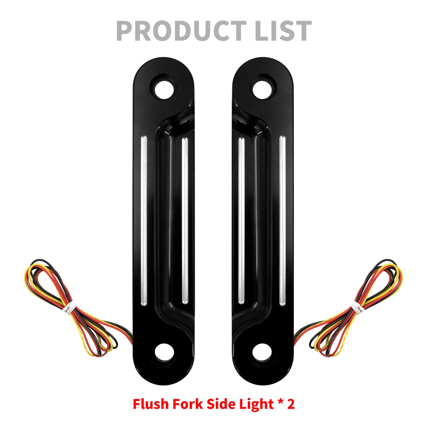Black LED Flush Fork Turn Signal Side Light for Harley Road Electra Glide 98-23