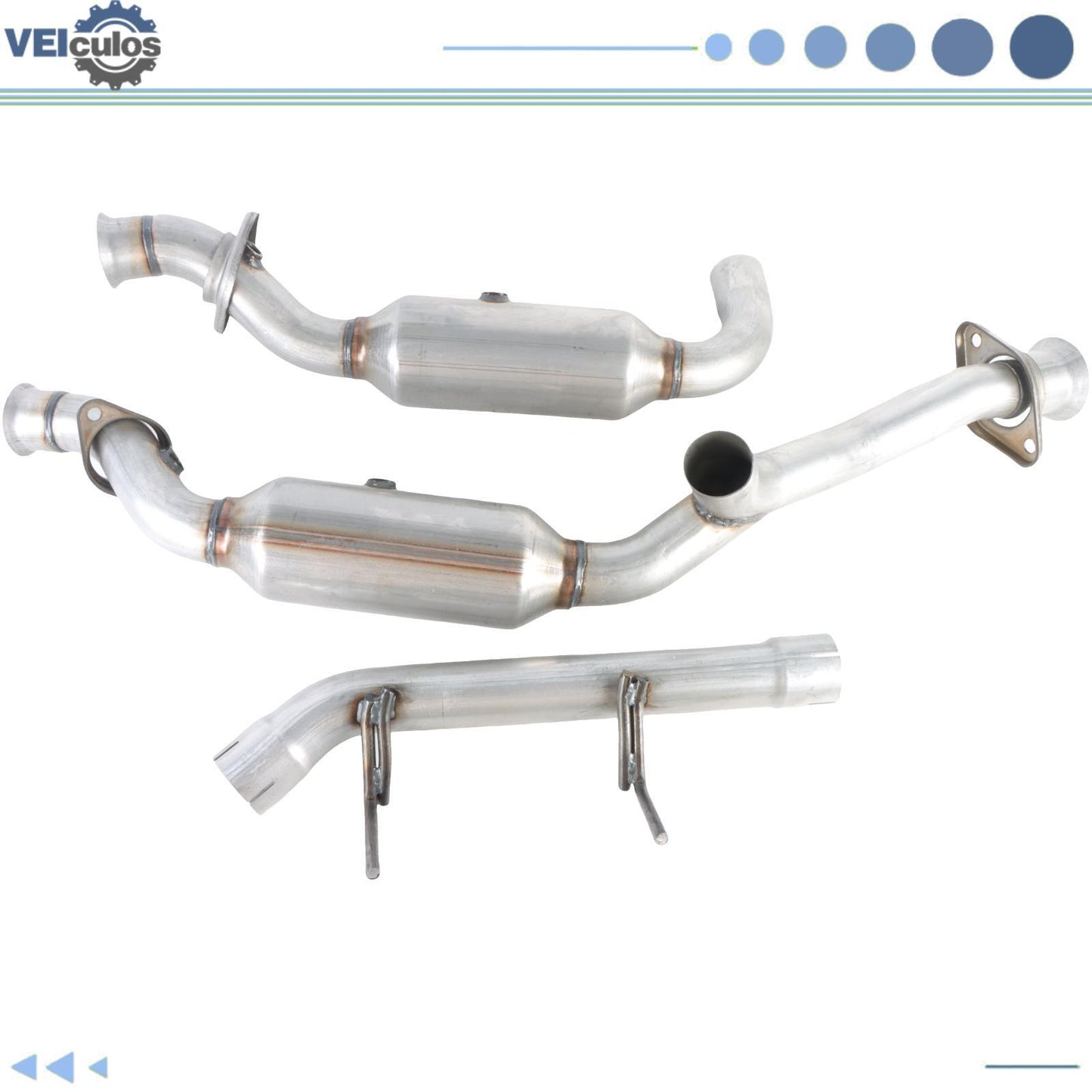 3Pcs Stainless Steel Catalytic Converter For 2011-2014 for Ford F-150 3.5L 53969