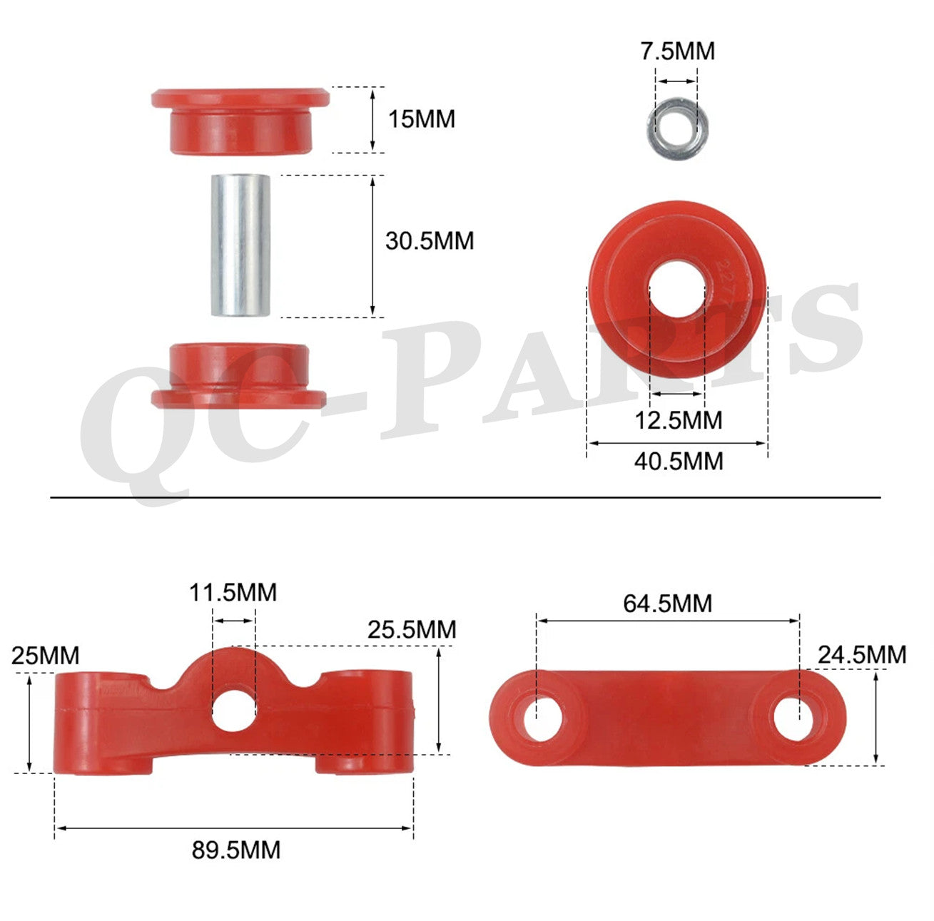Brand new red manual transmission linked stabilizer bushing Q