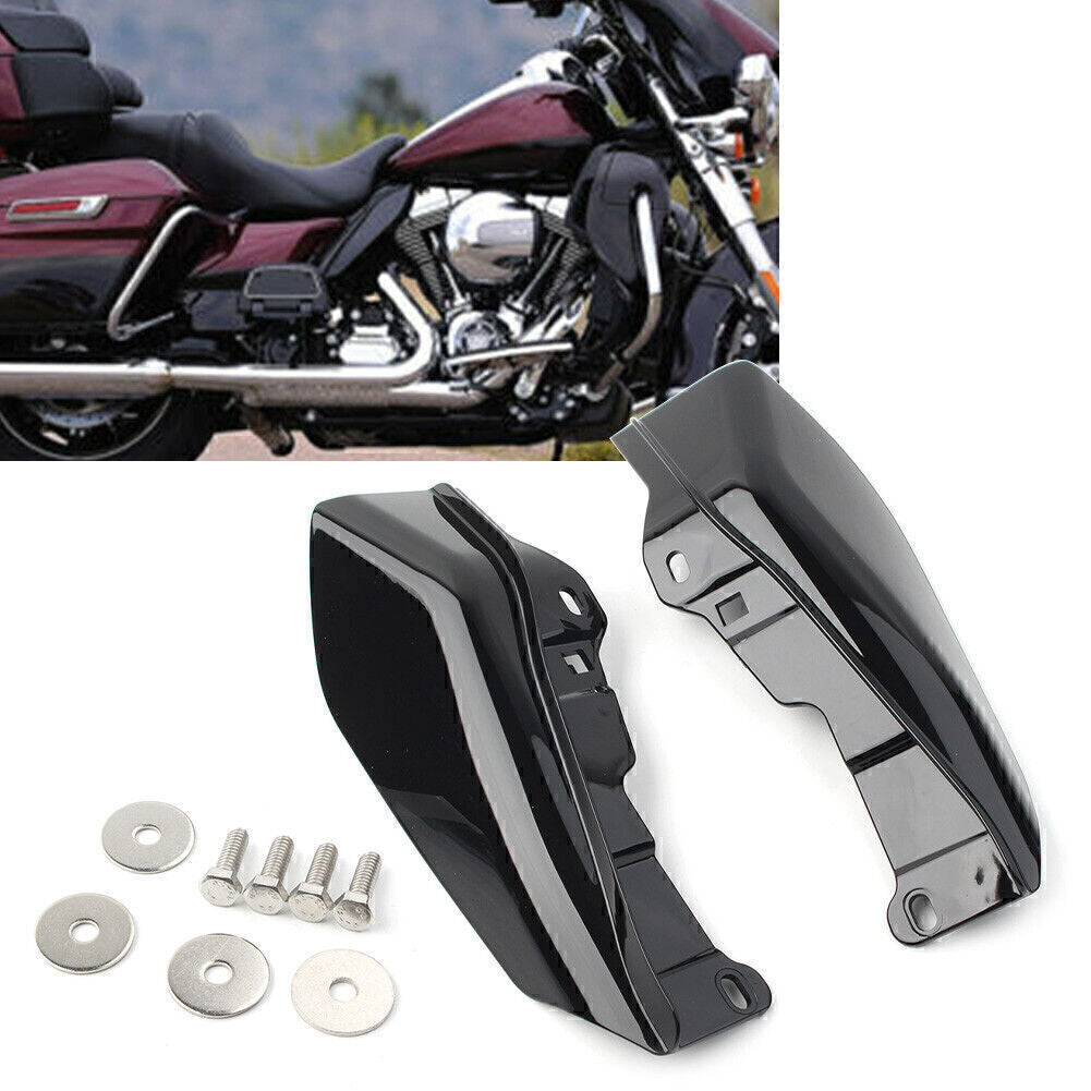 for Harley Street Glide 09-16 Black 2x Heat Shield Mid-Frame Air Deflector Trim Q