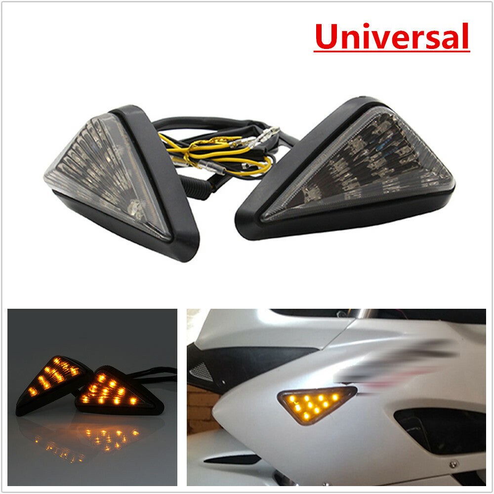 2-Pack Universal Motorcycle and Bicycle LED Flashing Turn Signal Indicator DRL Taillights n