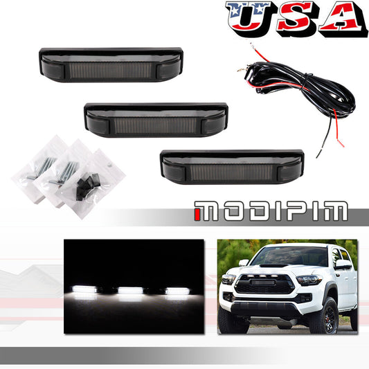 Smoked White Front DRL Grill Light Kit for 2014 - 2021 Tundra with TRD Pro Grill - v