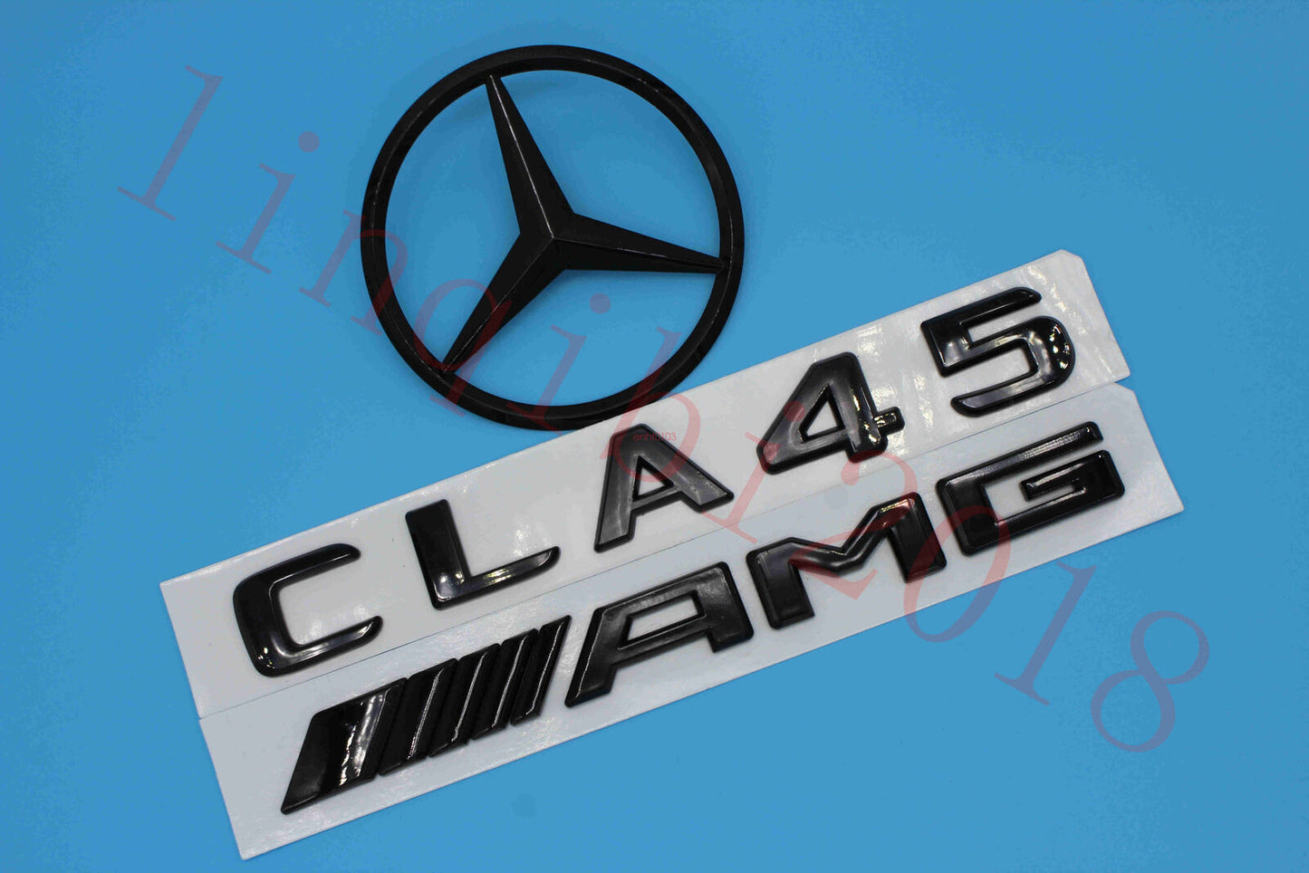 1Set Gloss Black CLA45 AMG Trunk Logo Sticker Decal Emblem Badge for CLA W117