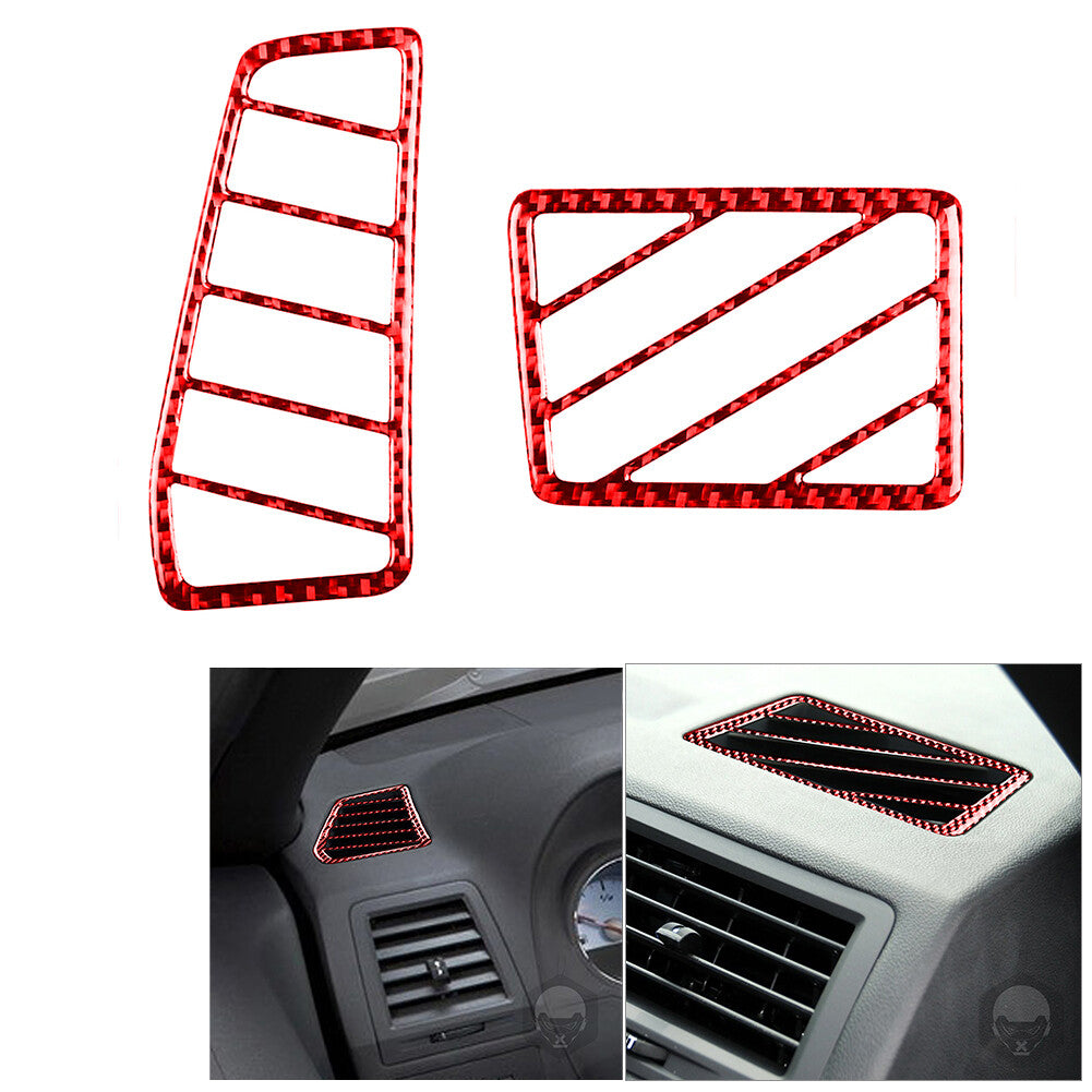 6Pcs Red Carbon Fiber Inner Air Vent Outlet Cover Trim for Honda CR-V 2017-2021 v
