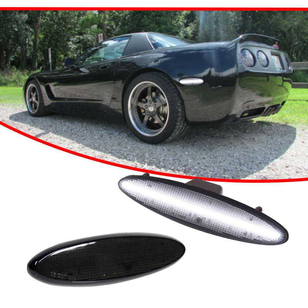 Full white LED rear fender side marker light set for 97-04 for Corvette C5- v