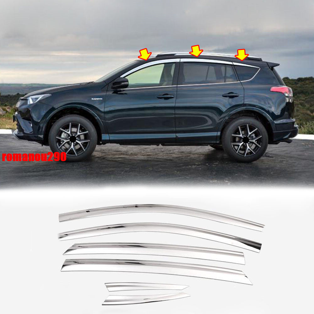 for Toyota RAV4 2013-18 silver Window Visor Vent Sun Shade Rain Guard Door Visor