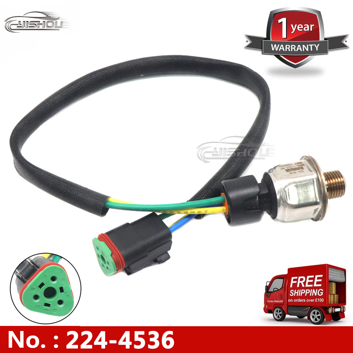 224-4536 3PP6-1 Heavy-duty pressure sensor, new diesel, suitable for Caterpillar 3126B C9