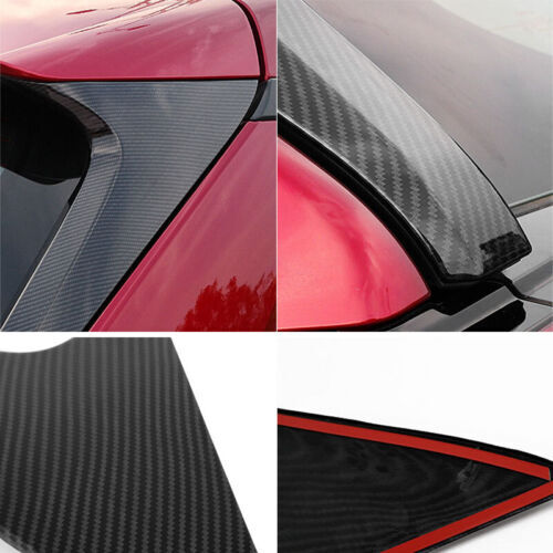 2X Car Tail Cover Rear Window Trim Strip Carbon Fiber for Toyota RAV4 2019-2023