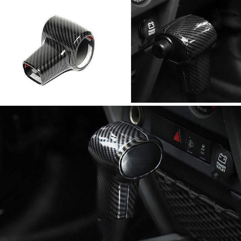 Fit for Jeep for Wrangler JK 2007-2010 ABS Carbon Fiber Console Gear Shift Knob Trim