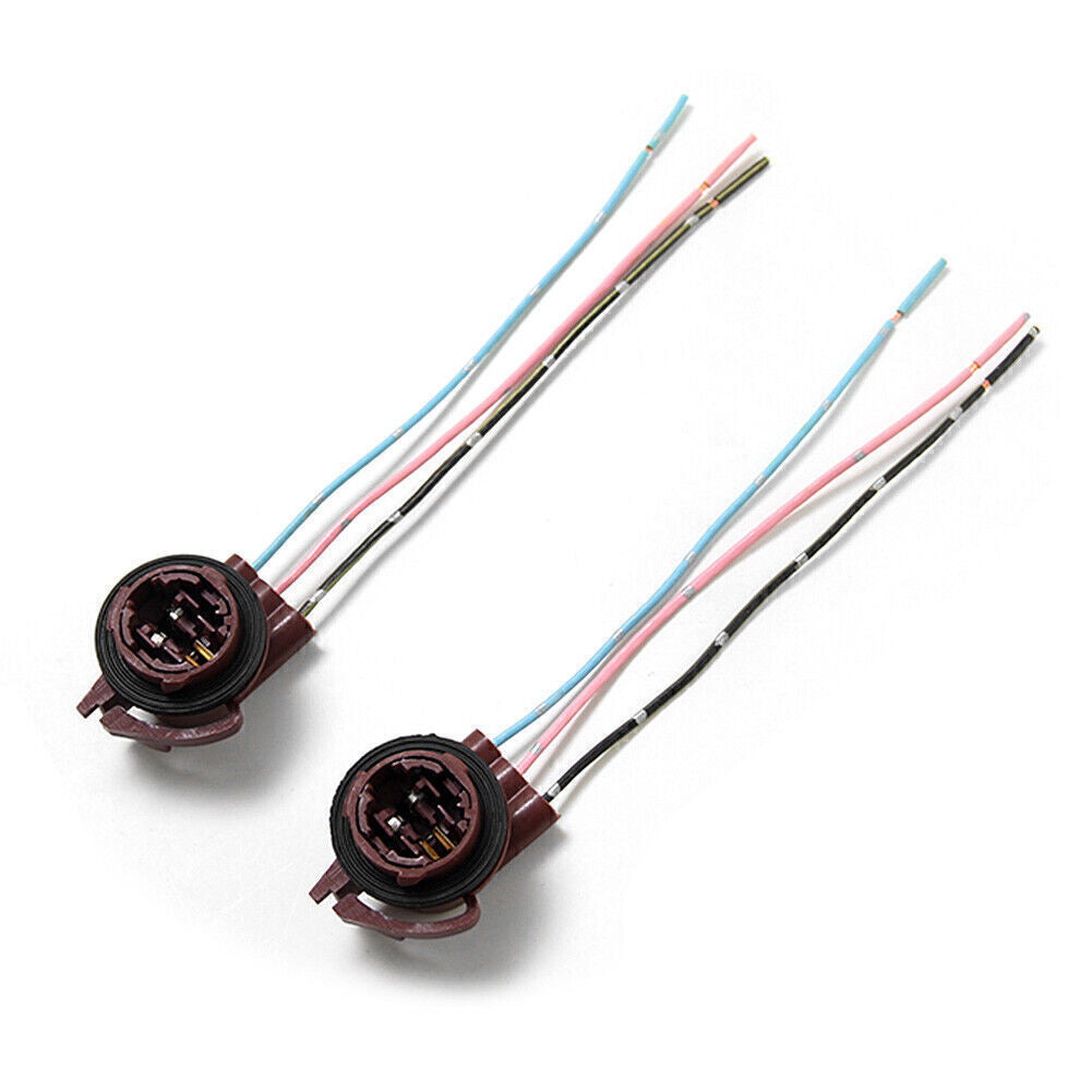 2x 3157 4757 Bulb Sockets Brake Turn Signal Light Harness Wire Plug Connectors Q