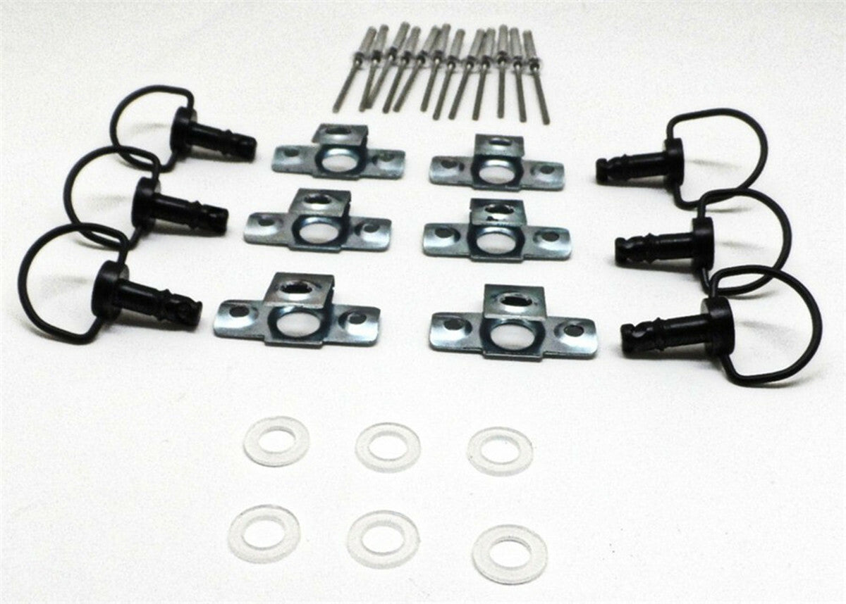 10 Set 1/4 Turn Fairing Race Fasteners Turn Quick Release D-Ring 17mm Accessory