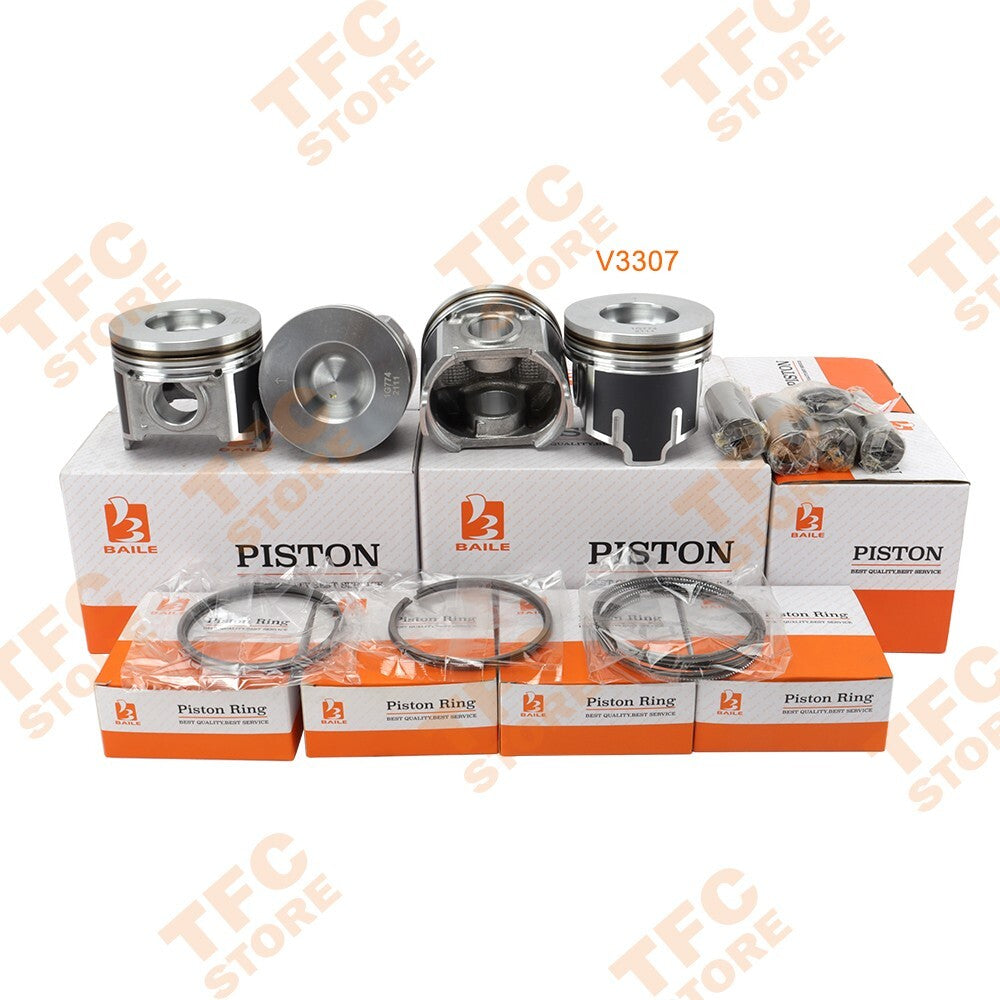 New Piston Kit  Rings Set STD for Kubota V3300 16V Engine 4 Cylinders