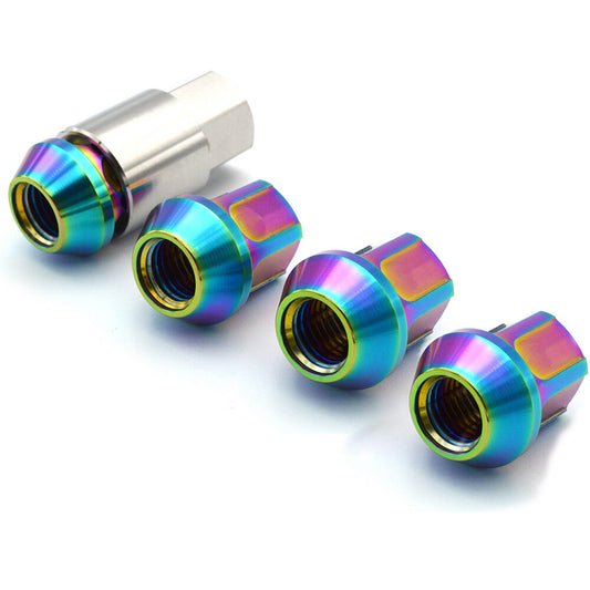 Open Ended Wheel Locking Anti Theft Bolt M12 Titanium Alloy Set (4 Bolts+1 Key) Q