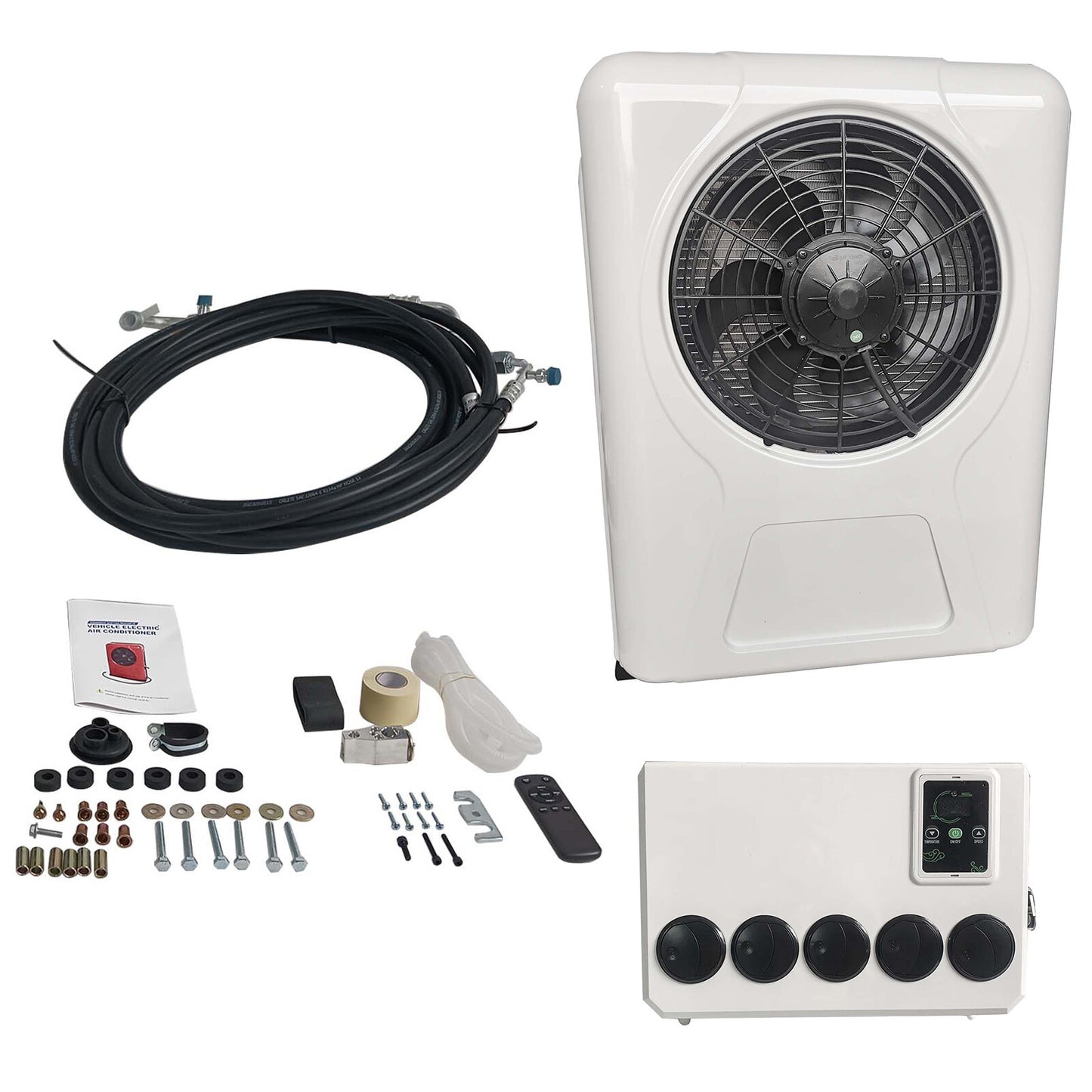 Air Conditioning Kit for Semi Trucks Bus RV Caravan 60A-80A 12V 12BTU Cooling