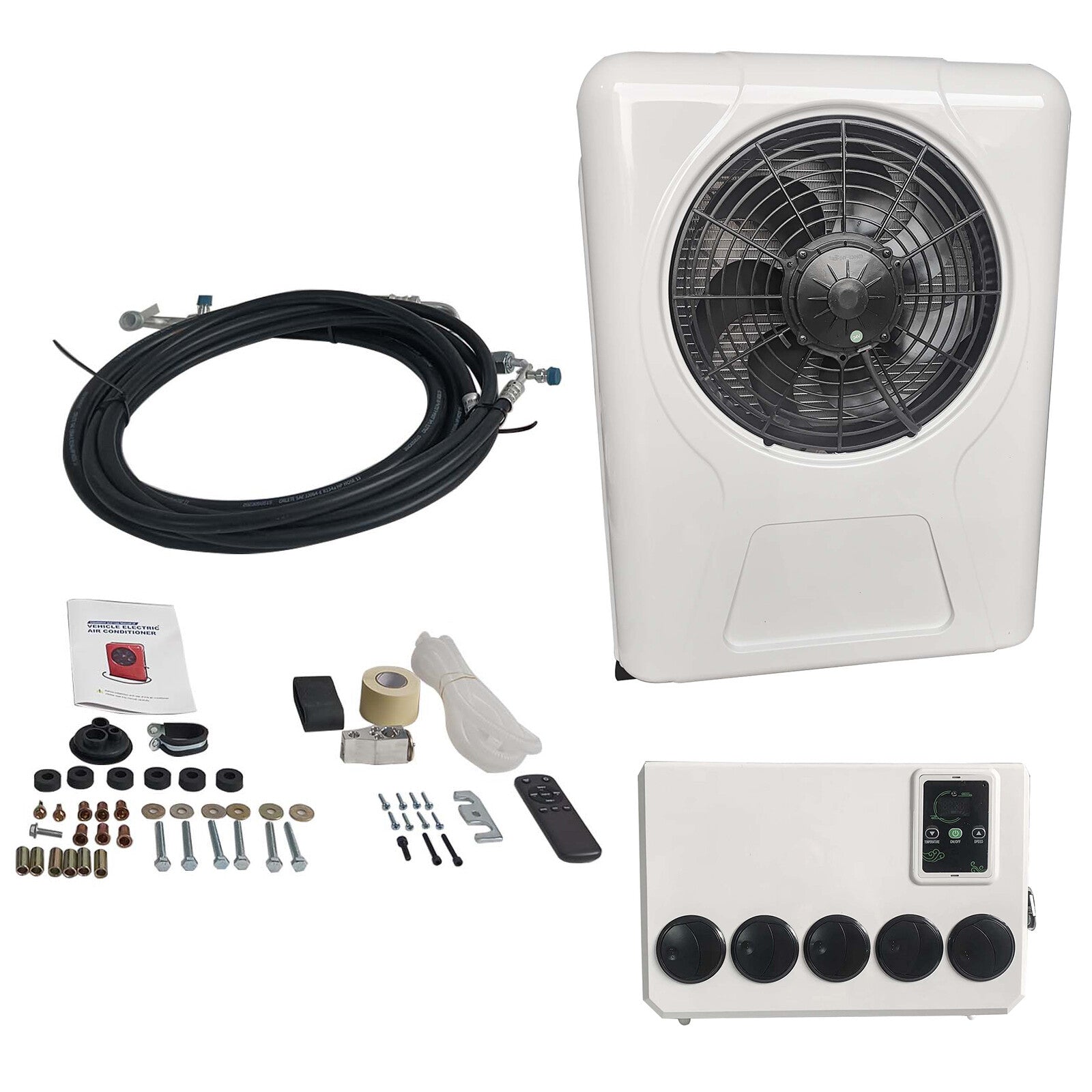 Air Conditioning Kit for Semi Trucks Bus RV Caravan 60A-80A 12V 12BTU Cooling