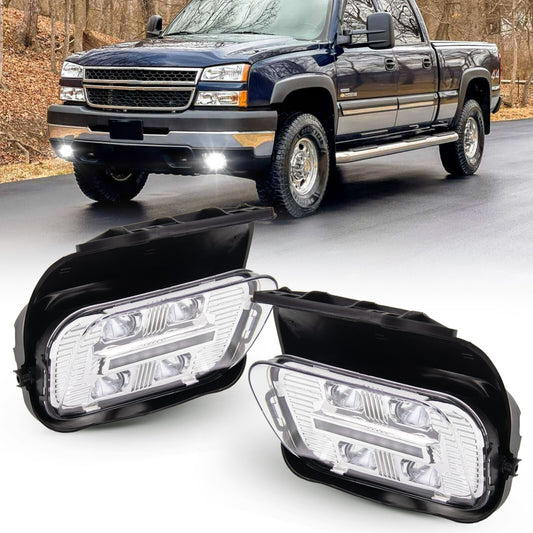 Fits 03-06 for Silverado Avalanche bumper new LED fog lights driving lights - v