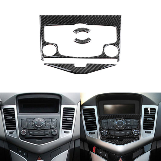 Carbon Fiber Central CD Control Panel Cover Trim for Chevrolet for Cruze 2009-2015