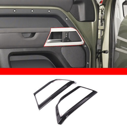 2PCS for Land Rover for Defender 90 2020-25 Black Handle Lock Frame Inner Door Trim