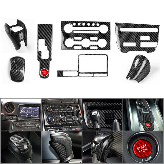 9Pcs Center Console Gear Shift Panel Decoration Cover Trim FIT for Nissan GTR R35