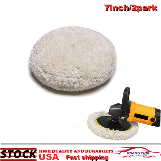7-inch wool polishing pad with hooks and loops for compound cutting