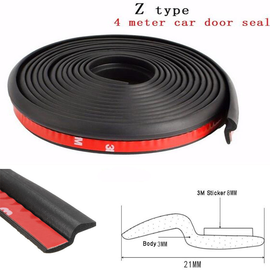 Car 4M Z-shape Window Door Rubber Seal Weather Strip Pad Hollow Car Weatherstrip