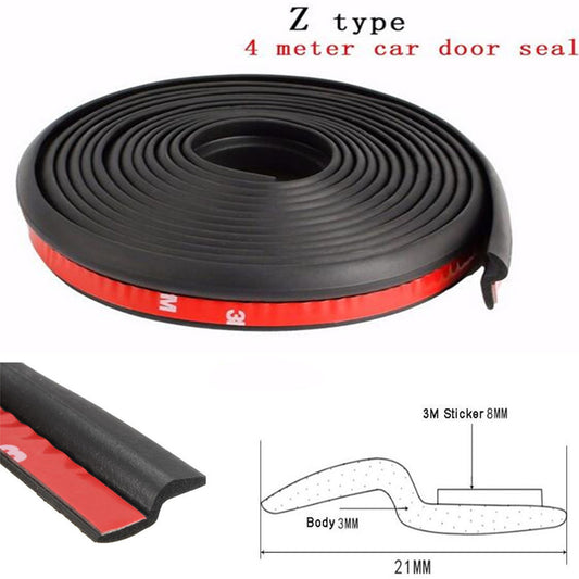 Car 4M Z-shape Window Door Rubber Seal Weather Strip Pad Hollow Car Weatherstrip