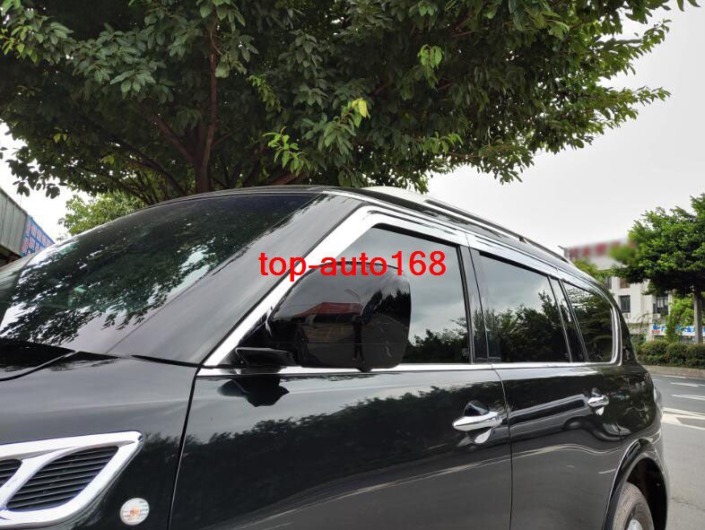 for Infiniti QX80 2014-2024 silver Window Wind Visors Rain Guard Vent Deflectors