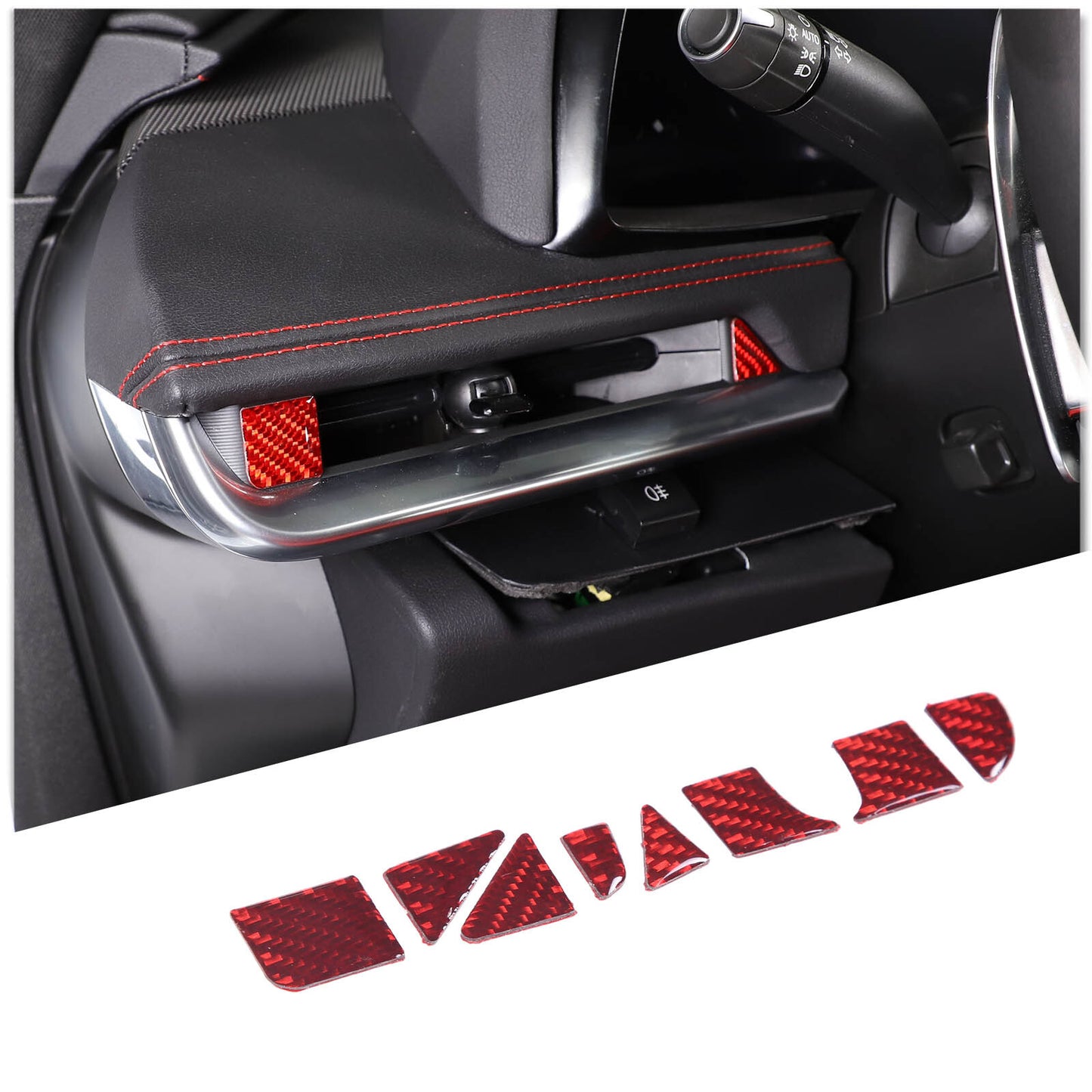 Brown leather center console armrest box cover decoration suitable for Corvette C6 2005-2013- v