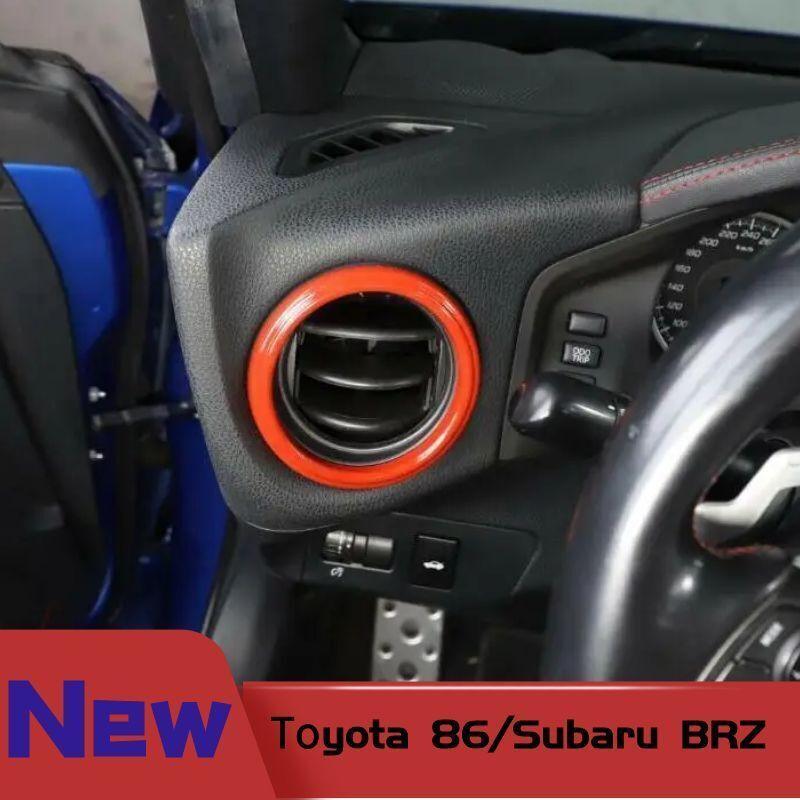 2x Red ABS Side A/C Vent Ring Panel Cover Trim for Toyota 86 for Subaru BRZ 12-20