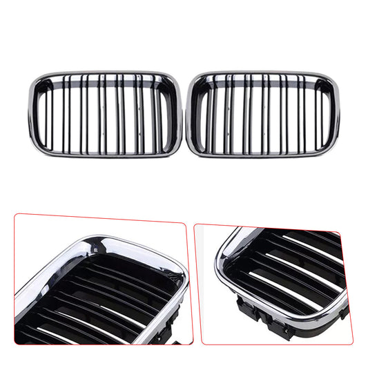 Front Kidney Grille Grill Chrome Gloss Black Fit for BMW E36 318IS 325i M3 1992-1996